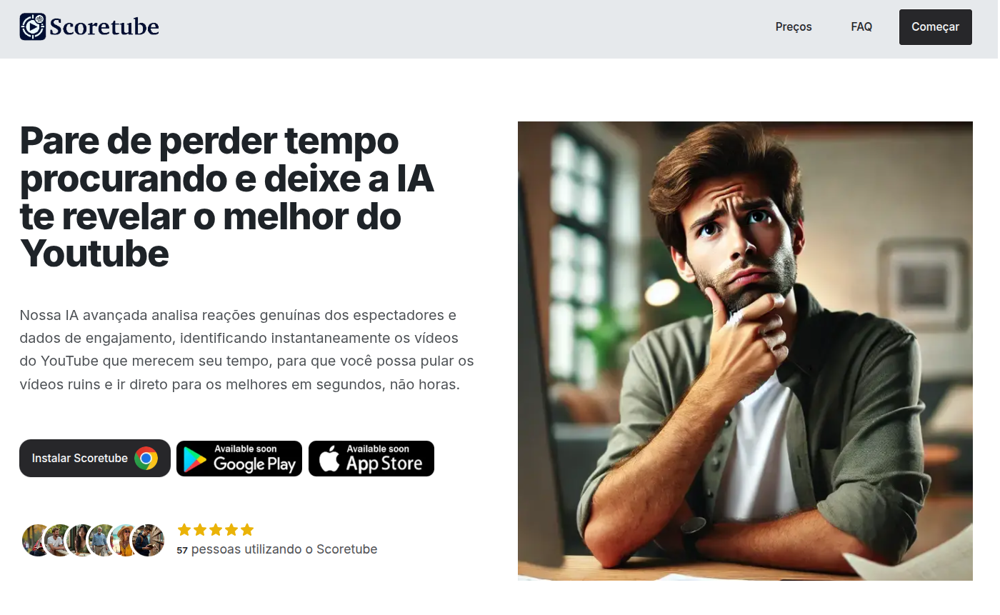 Scoretube Landing Page